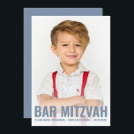 Convite Bar Mitzvah Modern e Estrela Simples de David Foto<br><div class="desc">Esta design é composta por uma escrita cursiva lúdica contrabalançada pela simples tipografia san serif. Esta design é moderna e simples. Adicionar imagem fotográfica.

Disponível aqui:
http://www.zazzle.com/store/selectpartysupplies</div>