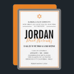 Convite BAR MITZVAH, moderna estrela, cinza laranja simple<br><div class="desc">por kat massard >> kat@simplysweetPAPERIE.com << CONTACT ME para texto personalizado ou para adicionar quaisquer linhas em Hebraico Ame o design, mas gostaria de ver algumas mudanças - outro esquema de cores, produto, adicionar uma foto ou adaptado para uma ocasião diferente - sem preocupações me contate - estou feliz em...</div>