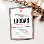 Convite BAR MITZVAH, moderna estrela, cinza vermelho simpl<br><div class="desc">por kat massard >> kat@simplysweetPAPERIE.com << CONTACT ME para texto personalizado ou para adicionar quaisquer linhas em Hebraico Ame o design, mas gostaria de ver algumas mudanças - outro esquema de cores, produto, adicionar uma foto ou adaptado para uma ocasião diferente - sem preocupações me contate - estou feliz em...</div>