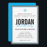 Convite BAR MITZVAH moderna estrela rapaz aqua cinza azul<br><div class="desc">por kat massard >> kat@simplysweetPAPERIE.com << CONTACT ME para texto personalizado ou para adicionar quaisquer linhas em Hebraico Ame o design, mas gostaria de ver algumas mudanças - outro esquema de cores, produto, adicionar uma foto ou adaptado para uma ocasião diferente - sem preocupações me contate - estou feliz em...</div>
