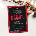 Convite BAR MITZVAH moderno atleta negro vermelho-escuro<br><div class="desc">por kat massard >> kat@simplysweetPAPERIE.com << CONTACT ME para texto personalizado ou para adicionar quaisquer linhas em Hebraico Ame o design, mas gostaria de ver algumas mudanças - outro esquema de cores, produto, adicionar uma foto ou adaptado para uma ocasião diferente - sem preocupações me contate - estou feliz em...</div>