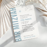 Convite BAR MITZVAH moderno e mínimo ousado rapaz azul poe<br><div class="desc">por kat massard >> kat@simplysweetPAPERIE.com << CONTACT ME para texto personalizado ou para adicionar quaisquer linhas em Hebraico Ame o design, mas gostaria de ver algumas mudanças - outro esquema de cores, produto, adicionar uma foto ou adaptado para uma ocasião diferente - sem preocupações me contate - estou feliz em...</div>