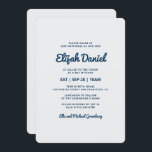 Convite Bar Mitzvah Moderno e Simples<br><div class="desc">Este design é composto de uma escrita cursiva divertida,  contrariada por uma simples tipografia de san serif. Esta design é moderna e simples. 

Disponível aqui:http://www.zazzle.com/store/selectpartysupplies</div>