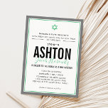 Convite BAR MITZVAH, moderno estrela, cinza verde desporti<br><div class="desc">por kat massard >> kat@simplysweetPAPERIE.com << CONTACT ME para texto personalizado ou para adicionar quaisquer linhas em Hebraico Ame o design, mas gostaria de ver algumas mudanças - outro esquema de cores, produto, adicionar uma foto ou adaptado para uma ocasião diferente - sem preocupações me contate - estou feliz em...</div>