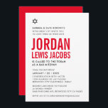 Convite BAR MITZVAH, moderno estrela, preto vermelho branc<br><div class="desc">por kat massard >> kat@simplysweetPAPERIE.com << CONTACT ME para texto personalizado ou para adicionar quaisquer linhas em Hebraico Ame o design, mas gostaria de ver algumas mudanças - outro esquema de cores, produto, adicionar uma foto ou adaptado para uma ocasião diferente - sem preocupações me contate - estou feliz em...</div>