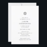 Convite Bar Mitzvah Moderno Simples Elegante Minimalista<br><div class="desc">Design é composto por tipografia sans serif e por tipografia cursiva de escrita lúdica sobre um fundo simples. Disponível aqui: http://www.zazzle.com/store/selectpartysupplies</div>