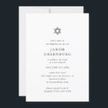 Convite Bar Mitzvah Moderno Simples Elegante Minimalista<br><div class="desc">Design é composto por tipografia sans serif e por tipografia cursiva de escrita lúdica sobre um fundo simples. Disponível aqui: http://www.zazzle.com/store/selectpartysupplies</div>