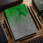 Convite Bar Mitzvah Na moda Estrela Verde de David Ombre<br><div class="desc">Conjuntos de convites para o bar Mitzvah e Bat Mitzvah desenhados por Umua. Impresso e enviado pela Zazzle ou seus parceiros.</div>