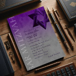 Convite Bar Mitzvah Na moda Purple Star de David Ombre<br><div class="desc">Bar Mitzvah Na moda Purple Star de David Ombre Bar Mitzvah e conjuntos de convites Bat Mitzvah projetados por Umua. Impresso e enviado pela Zazzle ou seus parceiros.</div>