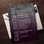 Convite Bar Mitzvah Ombre Grunge Plum<br><div class="desc">Conjuntos de convites para o bar Mitzvah e Bat Mitzvah desenhados por Umua. Impresso e enviado pela Zazzle ou seus parceiros.</div>