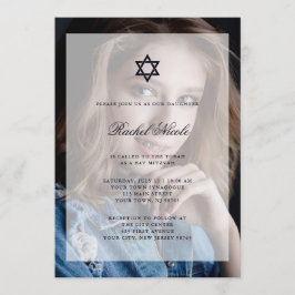 Convite Bar Mitzvah ou Bat Mitzvah| Sobrepor com foto
