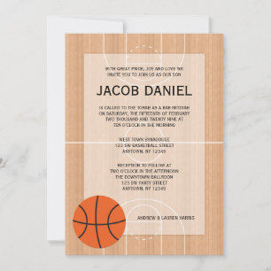 Convite Bar Mitzvah para o Basquete