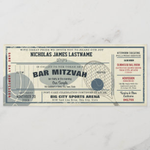 Convite Bar Mitzvah Passagem Esportiva Vintage