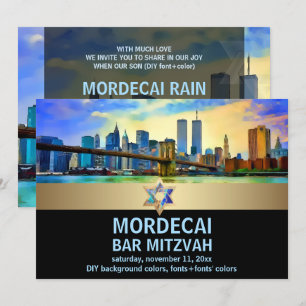 Convite Bar Mitzvah PixDezines NYC/Ponte de Brookl