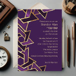 Convite Bar Mitzvah Plum Purple Dourada Star de David<br><div class="desc">Bar Mitzvah Plum Purple Dourada Star de David Bar Mitzvah e conjuntos de convites Bat Mitzvah projetados por Umua. Impresso e enviado pela Zazzle ou seus parceiros.</div>