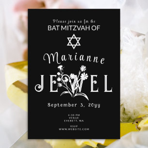 Convite Bar Mitzvah Preto e Branco
