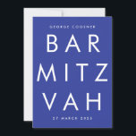 Convite BAR MITZVAH RSVP de CÓDIGO QR branco azul ultra mo<br><div class="desc">BAR MITZVAH RSVP e CONVITES DO CÓDIGO QR branco azul ultra moderno</div>