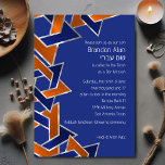 Convite Bar Mitzvah Silver Blue Orange Star<br><div class="desc">Bar Mitzvah Silver Blue Orange Star de David Bar Mitzvah e conjuntos de convites Bat Mitzvah projetados por Umua. Impresso e enviado pela Zazzle ou seus parceiros.</div>