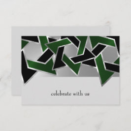 Convite Bar Mitzvah Silver Estrela Negra Verde de David
