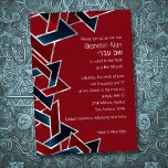 Convite Bar Mitzvah Silver Marinho Estrela Vermelha Azul d<br><div class="desc">Bar Mitzvah Silver Marinho Blue Red Star de David Bar Mitzvah e conjuntos de convites Bat Mitzvah projetados por Umua. Impresso e enviado pela Zazzle ou seus parceiros.</div>