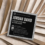 Convite BAR MITZVAH simples brilho preto-prata moderno<br><div class="desc">por kat massard >> kat@simplysweetPAPERIE.com << CONTACT ME para texto personalizado ou para adicionar quaisquer linhas em Hebraico Ame o design, mas gostaria de ver algumas mudanças - outro esquema de cores, produto, adicionar uma foto ou adaptado para uma ocasião diferente - sem preocupações me contate - estou feliz em...</div>