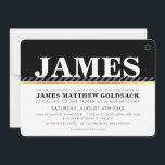 Convite BAR MITZVAH SIMPLES estrela judaica moderna preto<br><div class="desc">por kat massard >>> WWW.SIMPLYSWEETPAPERIE.COM <<<</div>