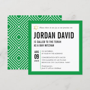 Convite BAR MITZVAH - simples tipografia moderna - cinza v