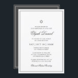 Convite Bar Mitzvah Star de David Elegante Clássico<br><div class="desc">Composto por uma serifa elegante e uma tipografia cursiva de escrita em quadro com uma estrela de David. Este design é eterno,  clássico e elegante. Este foi projetado por materiais de terceiros selecionados,  exclusivos para o Zazzle. Disponível aqui: http://www.zazzle.com/selectpartysupplies</div>