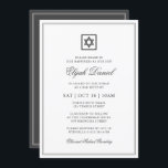 Convite Bar Mitzvah Star de David Elegante Clássico<br><div class="desc">Composto por uma serifa elegante e uma tipografia cursiva de escrita em quadro com uma estrela de David. Este design é eterno,  clássico e elegante.

Este foi projetado por materiais de terceiros selecionados,  exclusivos para o Zazzle.

Disponível aqui:
http://www.zazzle.com/selectpartysupplies</div>