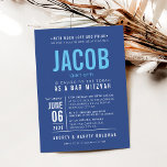 Convite BAR MITZVAH tipo de bloco ousado moderno tipo roya<br><div class="desc">por kat massard >> WWW.SIMPLYSWEETPAPERIE.COM <<< - - - - - - - - - - - CONTATE ME para ajudar a equilibrar seu tipo perfeitamente Adore o design, mas gostaria de ver algumas mudanças - outro esquema de cores, produto, adicionar uma foto ou adaptado para uma ocasião diferente -...</div>