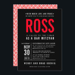 Convite BAR MITZVAH tipo negrito moderno tipo de bloco pre<br><div class="desc">por kat massard >> WWW.SIMPLYSWEETPAPERIE.COM <<< - - - - - - - - - - - CONTATE ME para ajudar a equilibrar seu tipo perfeitamente Adore o design, mas gostaria de ver algumas mudanças - outro esquema de cores, produto, adicionar uma foto ou adaptado para uma ocasião diferente -...</div>