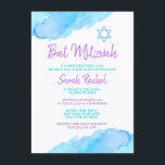 Convite Bar Mitzvah Turquesa Roxo<br><div class="desc">Bar Mitzvah Roxo Turquesa</div>