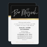 Convite BAR MITZVAH ultra-moderno na moda de ouro negro<br><div class="desc">por kat massard >> kat@simplysweetPAPERIE.com << Ame o design,  mas gostaria de ver algumas mudanças - outro esquema de cores,  produto,  adicionar uma foto ou adaptado para uma ocasião diferente - sem preocupações,  simplesmente me contacte por e-mail - estou feliz em ajudar! - - - -</div>