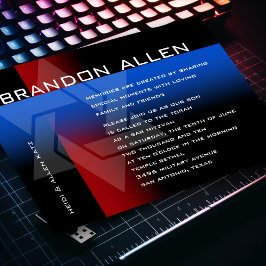 Convite Bar Mitzvah Vermelho e Azul em Qualquer Cor