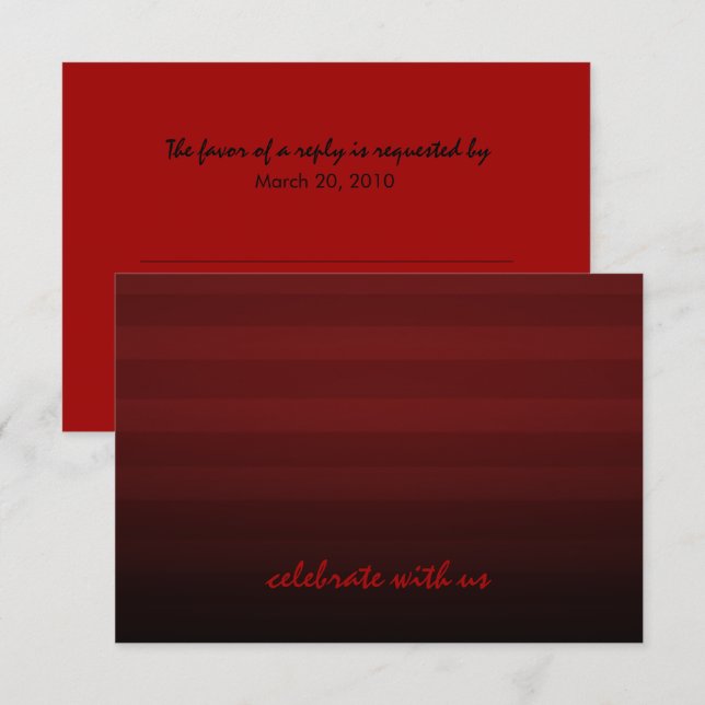 Convite Bar Mitzvah Vermelho e Preto - Faixa Horizontal (Frente/Verso)