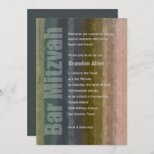 Convite Bar Mitzvah Watercolor Stripes