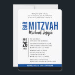 Convite BAR MODERN MITZVAH data de tendência azul real pre<br><div class="desc">por kat massard > WWW.SIMPLYSWEETPAPERIE.com Ame o design,  mas gostaria de ver algumas mudanças - outro esquema de cores,  produto,  adicionar uma foto ou adaptado para uma ocasião diferente - não me preocupes simplesmente me contatar - estou feliz em ajudar! - - - -</div>