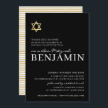 Convite Bar moderno da STAR Dourada Mitzvah branco preto m<br><div class="desc">por kat massard >> https://linktr.ee/simplysweetpaperie <<< Um design de convite moderno e simplesmente clássico para o BAR do seu filho ou BAT MITZVAH TIP :: 1. Para alterar/mover gráficos e fontes e adicionar mais texto - pressione o botão "personalizar". - - - - - - - - - - -...</div>