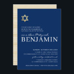 Convite Bar moderno DOURADA STAR Mitzvah branco marinho mí<br><div class="desc">por kat massard >> https://linktr.ee/simplysweetpaperie <<< Um design de convite moderno e simplesmente clássico para o BAR do seu filho ou BAT MITZVAH TIP :: 1. Para alterar/mover gráficos e fontes e adicionar mais texto - pressione o botão "personalizar". - - - - - - - - - - -...</div>