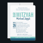 Convite BAR MODERNO MITZVAH data de tendência verde-menta<br><div class="desc">por kat massard > WWW.SIMPLYSWEETPAPERIE.com Ame o design,  mas gostaria de ver algumas mudanças - outro esquema de cores,  produto,  adicionar uma foto ou adaptado para uma ocasião diferente - não me preocupes simplesmente me contatar - estou feliz em ajudar! - - - -</div>
