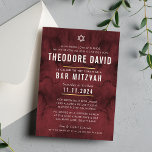 Convite BAR MODERNO MITZVAH marrom padrão vermelho simples<br><div class="desc">pelo kat massard >> kat@simplysweetPAPERIE.com <<< design de convite de tendência para o BAR do seu filho MITZVAH Setup como modelo, é simples você adicionar seus próprios detalhes ou clicar no botão personalizar e você pode adicionar ou alterar texto, fontes, tamanhos etc. DICA: 1. Para alterar/mover gráficos / alterar a...</div>