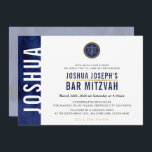 Convite BAR MODERNO MONOGRAM marinho MITZVAH bar  azul<br><div class="desc">pelo kat massard >> kat@simplysweetPAPERIE.com <<< design de convite de tendência para o BAR do seu filho MITZVAH Setup como modelo, é simples você adicionar seus próprios detalhes ou clicar no botão personalizar e você pode adicionar ou alterar texto, fontes, tamanhos etc. DICA: 1. Para alterar/mover gráficos / alterar a...</div>