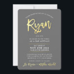 Convite BAR moderno PERSONALIZADO Mitzvah para o ouro faux<br><div class="desc">*** NOTA - O EFEITO DA FOLHA DE OURO VERMELHO É UMA IMAGEM IMPRESSA *** - - - - - - - - - - - - - - - - - - - - - - - - - - - - - - - - CONTATE-ME para o "tipo...</div>