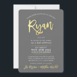 Convite BAR moderno PERSONALIZADO Mitzvah para o ouro faux<br><div class="desc">*** NOTA - O EFEITO DA FOLHA DE OURO VERMELHO É UMA IMAGEM IMPRESSA *** - - - - - - - - - - - - - - - - - - - - - - - - - - - - - - - - CONTATE-ME para o "tipo...</div>