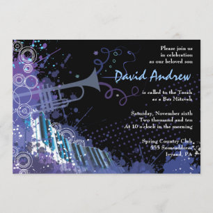 Convite Bar Musical de Trompete e Piano Bat Mitzvah Convit