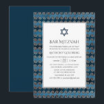 Convite Bar náutico Mitzvah<br><div class="desc">Convite náutico da Vintage mitzvah em sotaque de ouro azul e bronze.</div>
