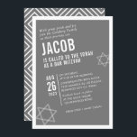 Convite Bar NEGRITO MITZVAH cinza de ângulo moderno simple<br><div class="desc">por kat massard > WWW.SIMPLYSWEETPAPERIE.com Ame o design,  mas gostaria de ver algumas mudanças - outro esquema de cores,  produto,  adicionar uma foto ou adaptado para uma ocasião diferente - não me preocupes simplesmente me contatar - estou feliz em ajudar! - - - -</div>