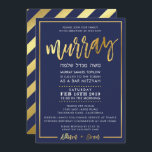 Convite BAR PERSONALIZADO Mitzvah Convidar para marinho Mu<br><div class="desc">por kat massard >> WWW.SIMPLYSWEETPAPERIE.COM << CONTACT ME para o "faux gold foil effect type" personalizado, este é um gráfico especialmente criado E para incluir a inscrição hebraica Ame o design, mas gostaria de ver algumas mudanças - outro esquema de cores, produto, adicionar uma foto ou adaptado para uma ocasião...</div>