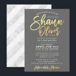 Convite BAR PERSONALIZADO Mitzvah gold script name SHAUN<br><div class="desc">*** NOTA - O EFEITO DA FOLHA DE OURO VERMELHO É UMA IMAGEM IMPRESSA *** - - - - - - - - - - - - - - - - - - - - - CONTATE ME para o "tipo de efeito da folha de ouro falsa" personalizado Ame o...</div>