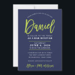 Convite BAR PERSONALIZADO Mitzvah marinho moderno   limão<br><div class="desc">*** NOTA - O EFEITO DA FOLHA DE OURO É UMA IMPRESSÃO *** - - - - - - - - - - - - - - - - - - - - - - - - - - - - - - - - - - - - - -...</div>